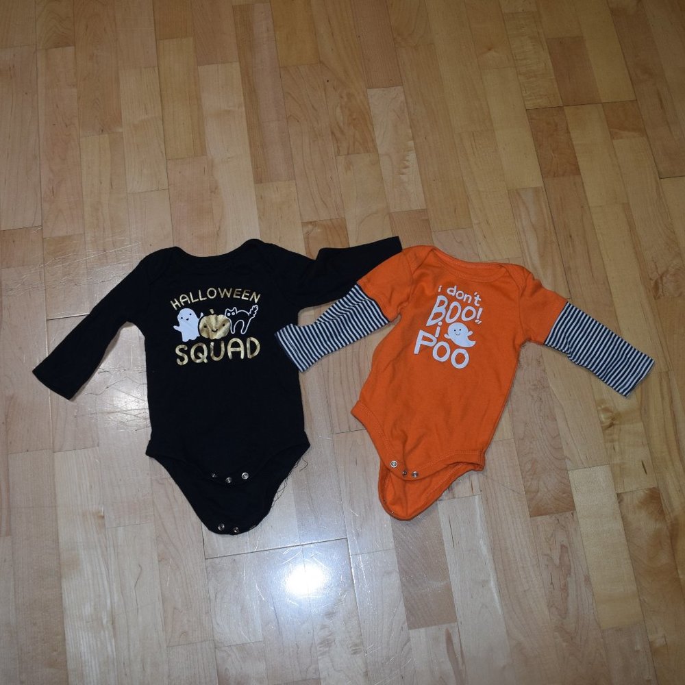 Bundle  HALLOWEEN Baby Boys' Sz 6-9m BODYSUITS